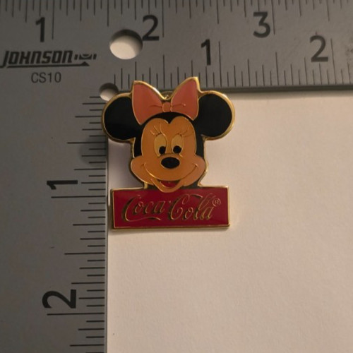Disney 1986 Disney Coke 15Th Anniversary Coca Cola Minnie Mouse Pin