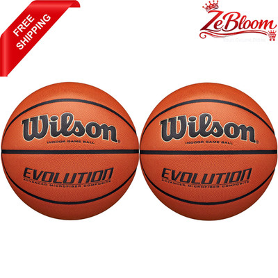 2 Pack Wilson Evolution Official Game Basketball 29.5'' Indoor Size 7 Orange