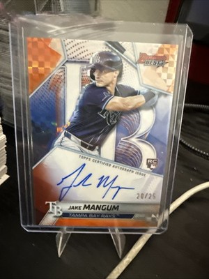2025 Bowman's Best Jake Mangum RC Auto /25 Tampa Bay Rays #B25-JMA Orange