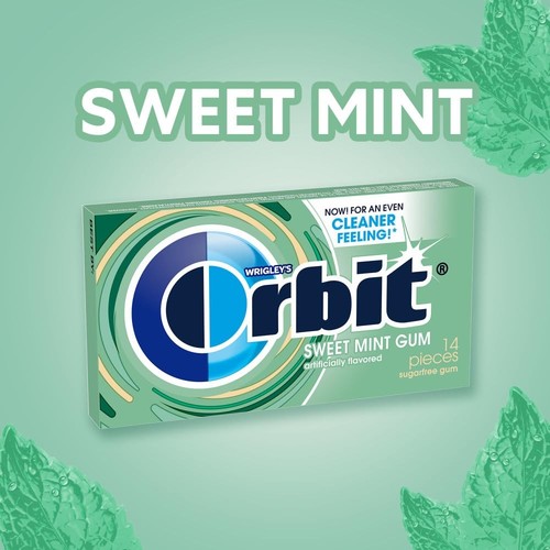 Orbit Sweet Mint Sugarfree Chewing Gum 168 Pieces Bulk Box for Valentine's Day - Picture 2 of 8