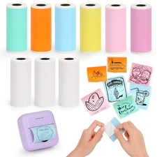 9 Rolls Mini Printer Sticker,57X25mm,Thermal Inkless Printing Paper for Mini ...