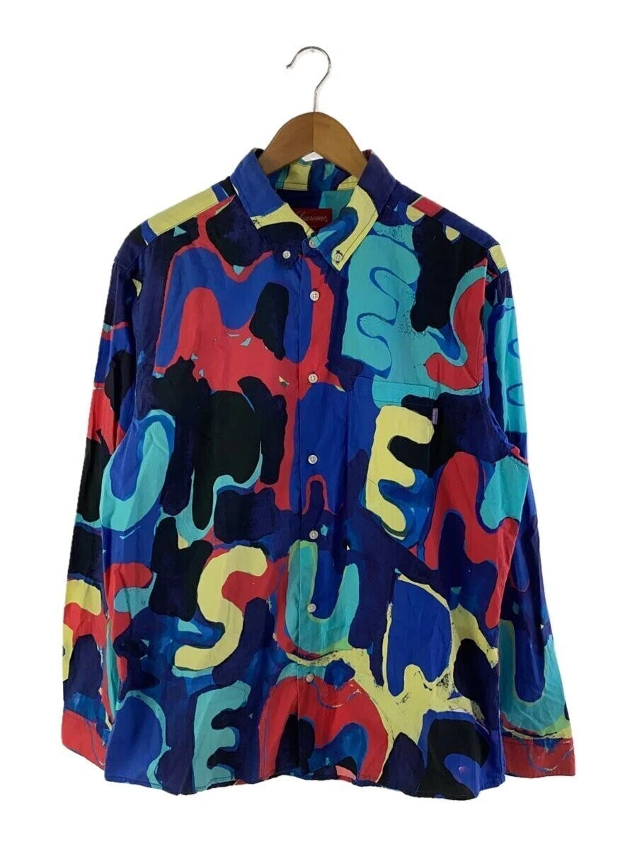 Supreme 20Ss/chemise logo peint/chemise manches longues/L/coton/tout motif