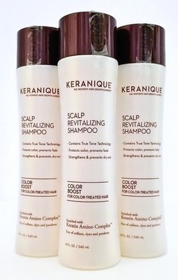 3 Pack Keranique Scalp Revitalizing Shampoo Color Boost 8 oz 240 mL New
