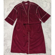 Vintage Christian Dior Monsieur Robe Mens OS Burgundy Velour Piping Old Money