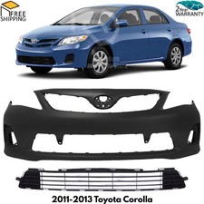 Front Bumper Cover Paintable Lower Grille Kit For 2011-2013 Toyota Corolla