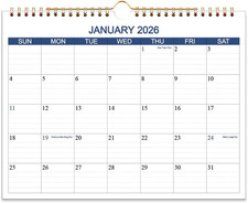 Calendar 2026 - Wall Calendar Runs Jan 2026 to Dec 2026-12 Months Calendar Plann