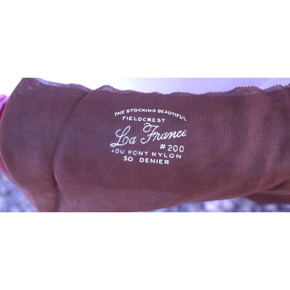 VTG Nylon Stockings Cuban La France #200 Seamed Hosiery Brown Toast Sz10 NIB - Image 2 of 4