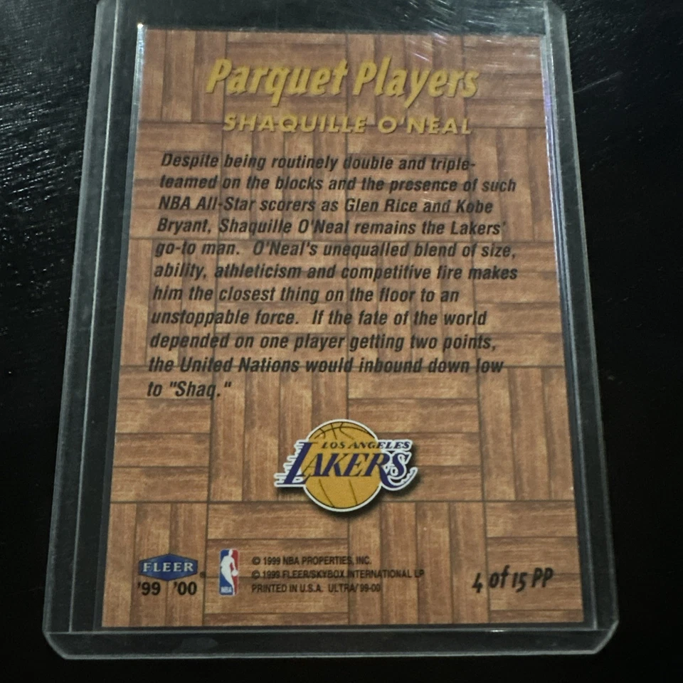 1999-00 Fleer Ultra Parquet Players Shaquille O'Neal Inserto #4 de 15 PP Lakers Foto 2 de 2