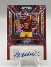 2024 Prizm Draft Picks Red Flash Brenden Rice Rookie Auto #/05 #SS-BRE