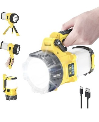 YIERBLUE Rechargeable LED Spotlight, 10000 Lumens, USB Charging