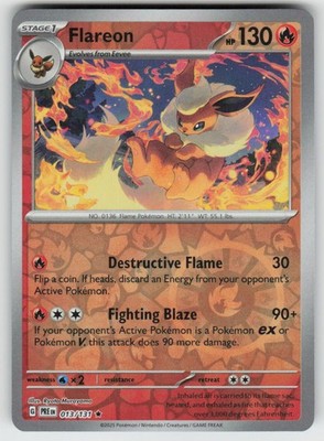 Flareon 013/131 Holo Rare Prismatic Evolutions Pokemon Reverse Holo Near Mint