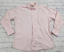 SuitSupply Dress Shirt MENS 45-17.5 Pink Cotton Two Ply Long Sleeve Formal