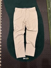 Beige Men's Regular Straight Dress Pants Flat Front Solid Slash Pockets Button
