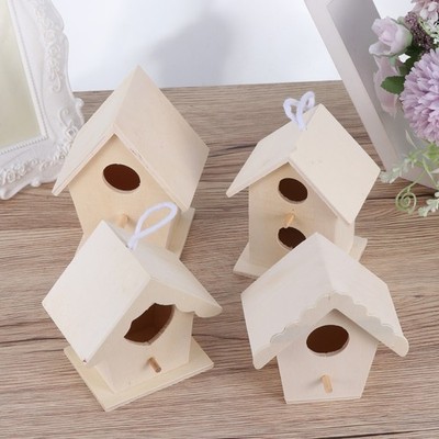 4 Pcs Vogelhaus Gartendekoration Für Den Handwerk Vogelnest Vogelhäuschen Holz