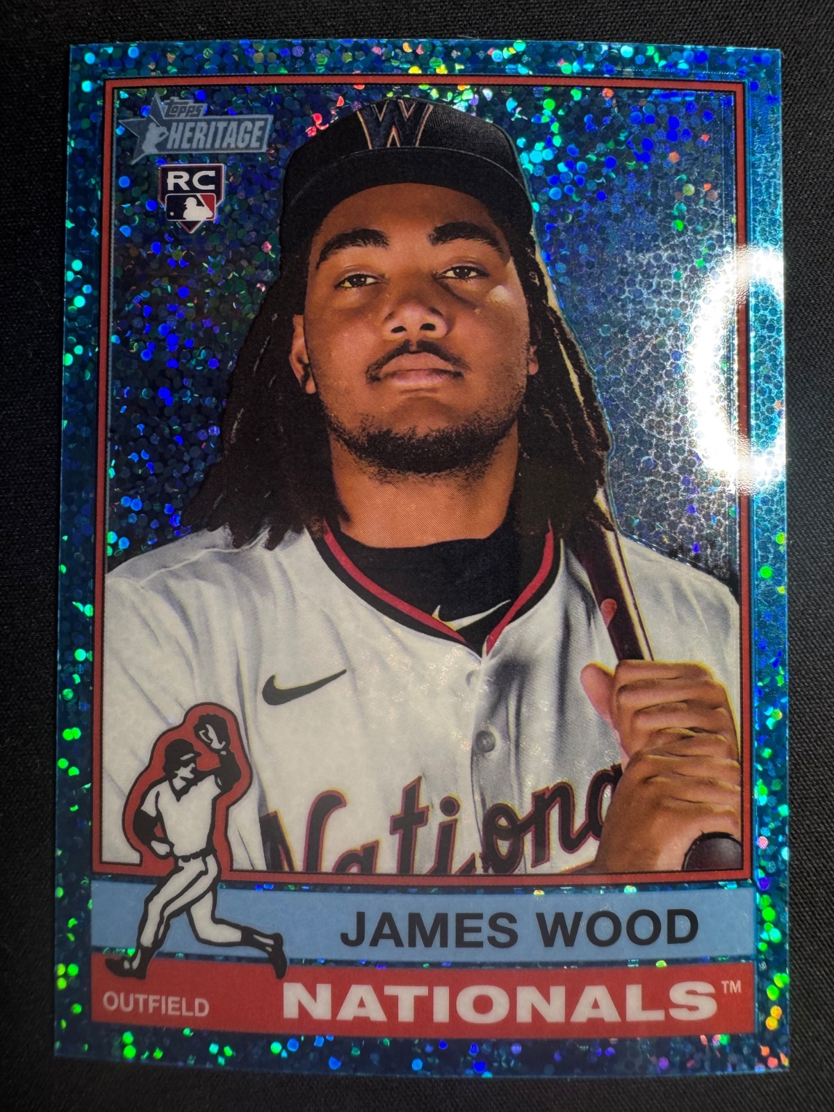 2025 Topps Heritage - James Wood #231 Chrome Light Blue Sparkle Refractor (RC)
