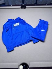 Boys Royal Blue Nike Therma -Fit Hoodie And Pants Set Size M