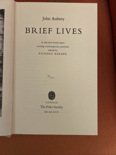 Aubrey's Brief Lives by John Aubrey Hardback - Picture 5 of 5