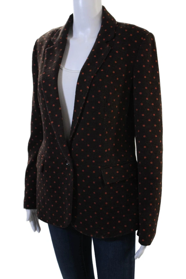 Blazer Cartonnier Anthropologie Mujer Lunares Un Botón Marrón Talla Mediana Foto 3 de 4