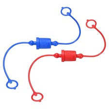 2 Set 3/8 ISO-A Hydraulic Hose Male Dust Cap Female Plug Cover Red/Blue