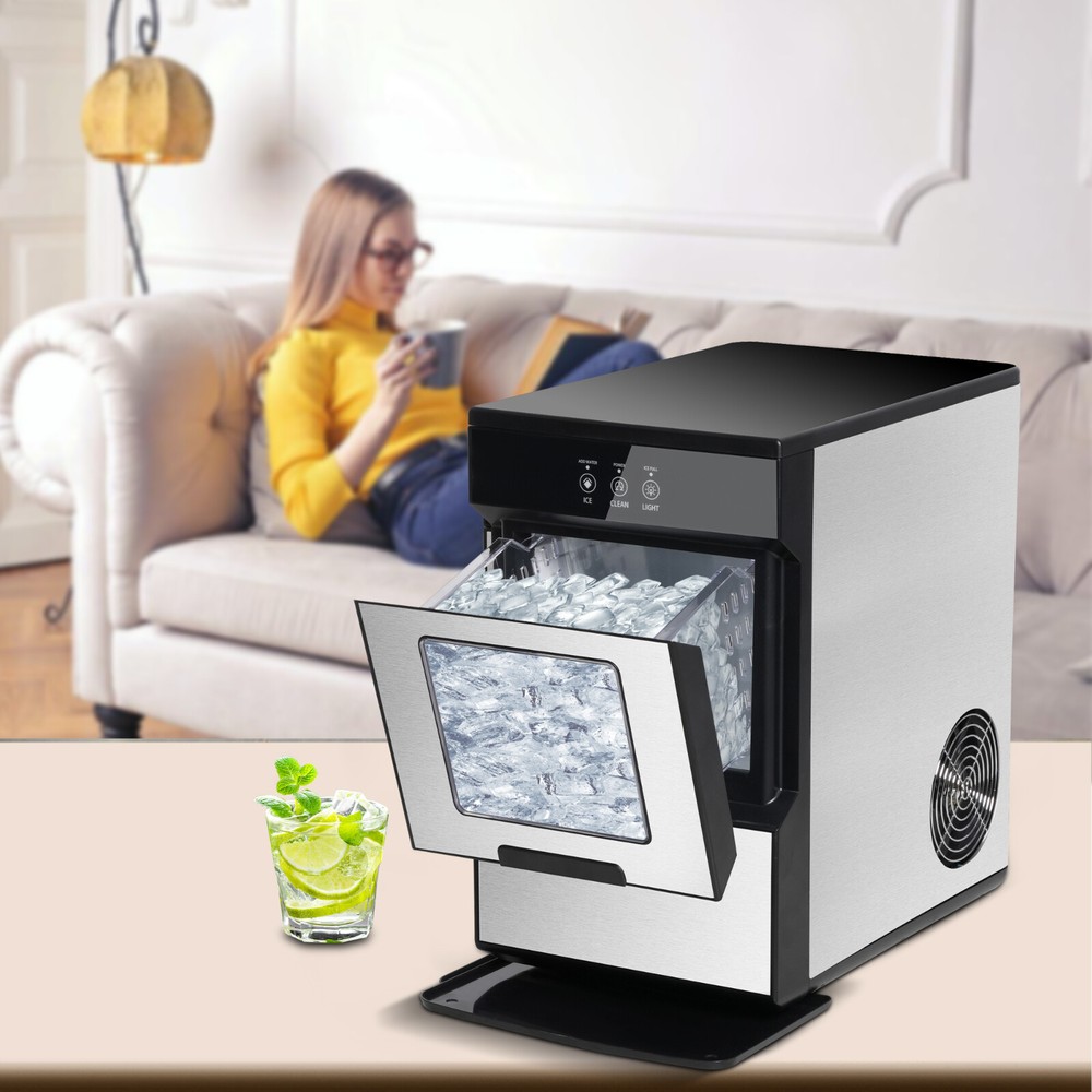 CARSTY Nugget Ice Maker 55 LBS/24Hrs Self Cleaning Machine Chewable Bar Party