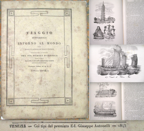 1843 Viaggio Al Mondo Dumont d'Urville~ Engravings ~L'HOUPOU ~Canton, CHINA etc.