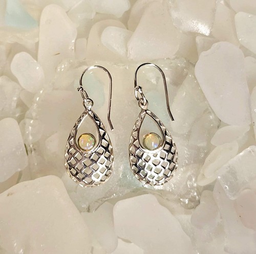 Luminous Drop Opal Earrings - Picture 2 of 2