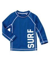 GYMBOREE SWIM SHOP BLUE SURF L/S RASH GUARD 6 12 18 NWT-NWOT