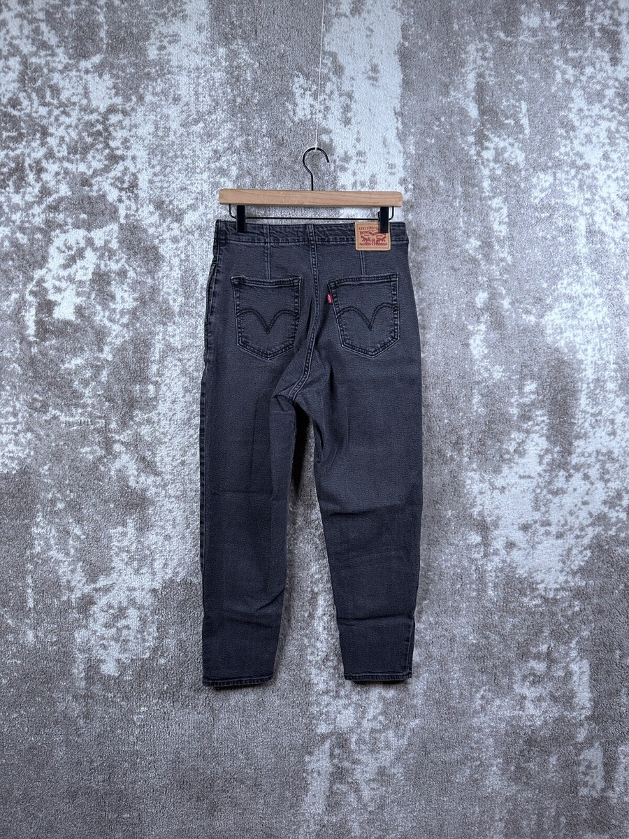 Levis Jeans 29 Womens Tapered High Waisted Gray Charcoal Wash