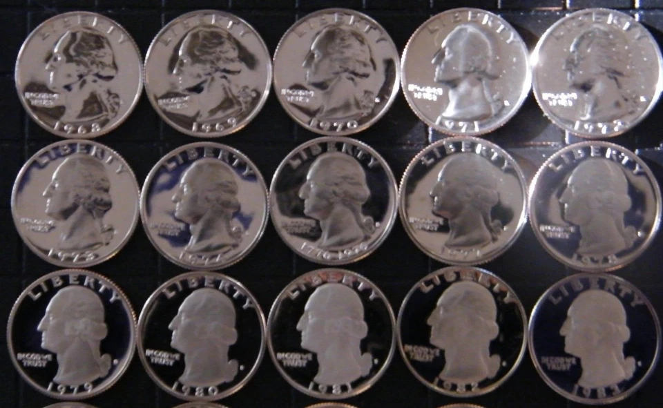 1968-1998 S Washington Quarter Gem Cameo Proof Run 30 Coin Set US Mint Lot - Image 3 of 4