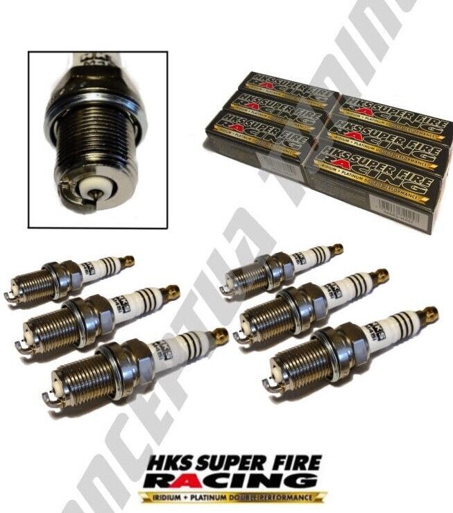 6 xUprated HKS Iridium Super Fire Spark Plugs HR7 -For R32 GTR Skyline RB26DETT