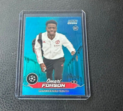 2023-24 Topps Stadium Club Chrome Omari Forson Rookie Blue Refractor 048/175