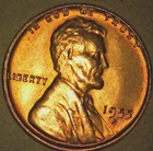 1955-S WHEAT CENT, OBVERSE DIE GOUGE "5" TO "S" ERROR, MS+, RED COLOR CIRCULATED