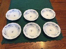 SET OF 6 JOHANN HAVILAND BLUE GARLAND DESSERT FRUIT BERRY BOWLS