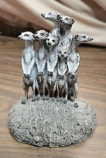 Meerkats Vintage 1988 Aus Ben Studios Figurine Hand Painted Cold Cast Bronze 5"