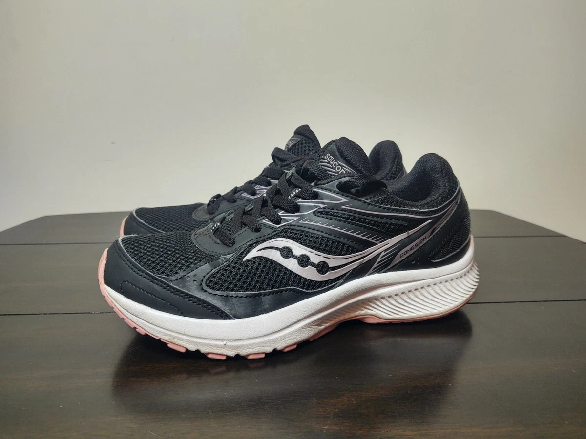 Saucony Womens Cohesion S10628-1 Black Pink Running Shoes Lace Up Size 6.5  | eBay