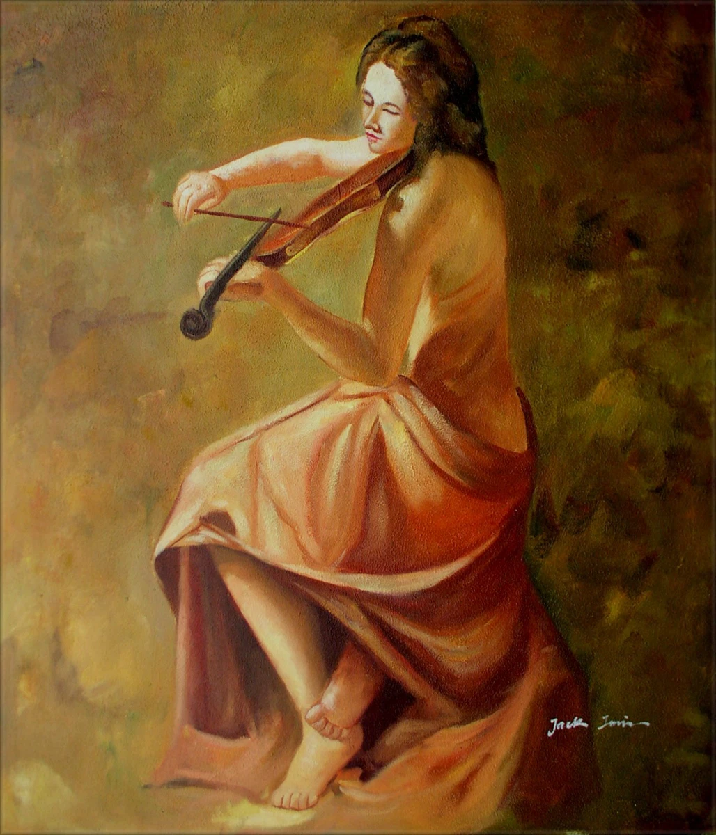 Quality Hand Painted Oil Painting Semi Nude Playing Violin 20x24in | eBay