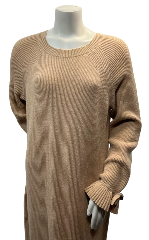 Nuevo vestido suéter Charter Club para mujer talla XL tostado manga larga tejido acanalado Foto 2 de 4