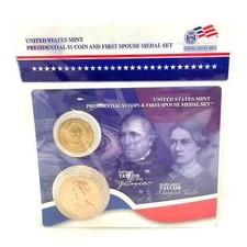 2009 Presidential $1 Coin and Spouse Medal Set: Zachary & Margaret Taylor