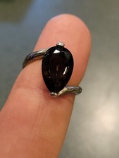 925 Sterling Silver Smoky Quartz Solitaire Ring SIZE 7