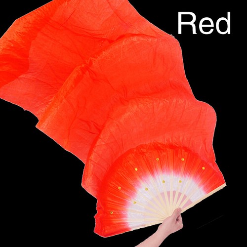 Unisex Dance Fire Flag Fan Bamboo Silk Fans Veils Handmade Praise Worship Trendy - Picture 9 of 18