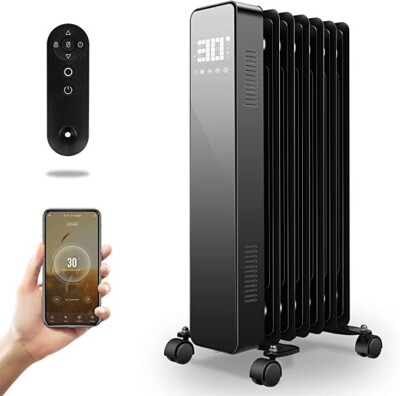 Ölgefüllter Heizkörper, 1500W WLAN Elektroheizung mit 3 Heizmodi, Kindersicherung