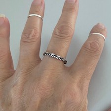 Sterling Silver Bali Rope Braided Ring, Twisted Ring, Silver Rings, Braid Ring