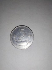 5 LIRE DELFINO ITALIANA Anno 1954  rara