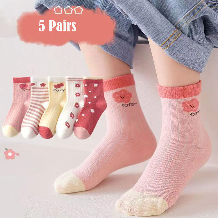 5 Pack Kids Socks Baby Girls Cotton Sock Cotton Striped Soft Breathable Socks eBay
