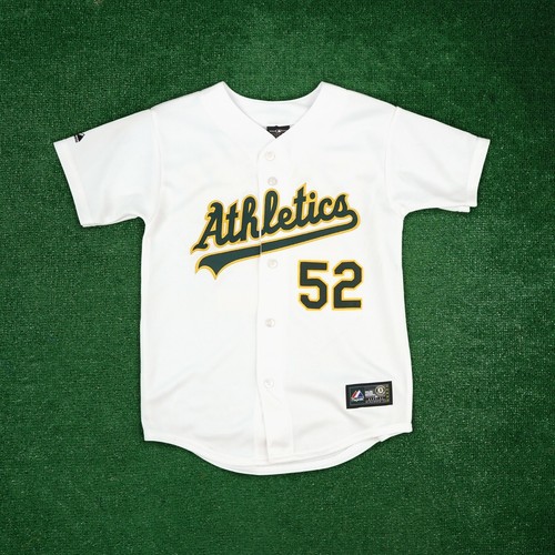 Yoenis Cespedes Majestic Oakland Athletics YOUTH Home White Jersey - Picture 2 of 5