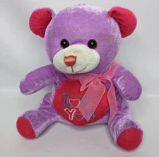 Hugfun International Love You Teddy Bear Plush 9" Valentine's Day/ Pink Bow
