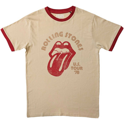 The Rolling Stones 'US Tour 78' (Natürlich) Ringer T-Shirt - NEU & OFFIZIELL!