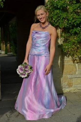 Watters богемный шелк свадебное платье платье розовый фиолетовый розовый кварц румяна 6 8 10 12 - Изображение 3 из 4