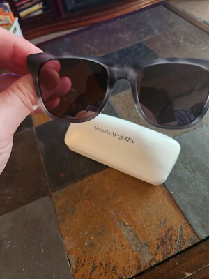 Alexander McQueen Suglasses AM0158S 54-19-150 NEW GREY GREY BROWN MSRP 345.00