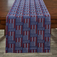 Park Designs Americana Flags Table Runner  15" x 54"  4th of July Must-Have